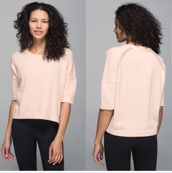 lululemon athletica Tops - Lululemon Bhakti Reality Short Sleeve Butter Pink / Heathered Angel Wing Size 12